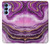 W3896 Purple Marble Gold Streaks Hard Case and Leather Flip Case For Samsung Galaxy A15 5G