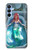 W3911 Cute Little Mermaid Aqua Spa Hard Case and Leather Flip Case For Samsung Galaxy A15 5G