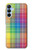 W3942 LGBTQ Rainbow Plaid Tartan Hard Case and Leather Flip Case For Samsung Galaxy A15 5G