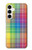 W3942 LGBTQ Rainbow Plaid Tartan Hard Case and Leather Flip Case For Samsung Galaxy A35 5G