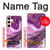W3896 Purple Marble Gold Streaks Hard Case and Leather Flip Case For Samsung Galaxy S24