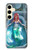 W3911 Cute Little Mermaid Aqua Spa Hard Case and Leather Flip Case For Samsung Galaxy S24