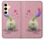 W3923 Cat Bottom Rainbow Tail Hard Case and Leather Flip Case For Samsung Galaxy S24