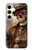 W3949 Steampunk Skull Smoking Hard Case and Leather Flip Case For Samsung Galaxy S24