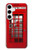 W0058 British Red Telephone Box Hard Case and Leather Flip Case For Samsung Galaxy S24 Plus