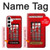 W0058 British Red Telephone Box Hard Case and Leather Flip Case For Samsung Galaxy S24 Plus