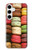 W0080 Macarons Hard Case and Leather Flip Case For Samsung Galaxy S24 Plus