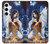 W0147 Grim Wolf Indian Girl Hard Case and Leather Flip Case For Samsung Galaxy S24 Plus