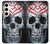 W0223 Vampire Skull Tattoo Hard Case and Leather Flip Case For Samsung Galaxy S24 Plus