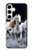 W0246 White Horse Hard Case and Leather Flip Case For Samsung Galaxy S24 Plus