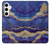 W3906 Navy Blue Purple Marble Hard Case and Leather Flip Case For Samsung Galaxy S24 Plus