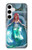 W3911 Cute Little Mermaid Aqua Spa Hard Case and Leather Flip Case For Samsung Galaxy S24 Plus