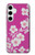 W3924 Cherry Blossom Pink Background Hard Case and Leather Flip Case For Samsung Galaxy S24 Plus