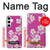 W3924 Cherry Blossom Pink Background Hard Case and Leather Flip Case For Samsung Galaxy S24 Plus