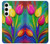 W3926 Colorful Tulip Oil Painting Hard Case and Leather Flip Case For Samsung Galaxy S24 Plus