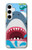 W3947 Shark Helicopter Cartoon Hard Case and Leather Flip Case For Samsung Galaxy S24 Plus