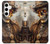 W3949 Steampunk Skull Smoking Hard Case and Leather Flip Case For Samsung Galaxy S24 Plus