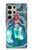 W3911 Cute Little Mermaid Aqua Spa Hard Case and Leather Flip Case For Samsung Galaxy S24 Ultra