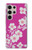 W3924 Cherry Blossom Pink Background Hard Case and Leather Flip Case For Samsung Galaxy S24 Ultra