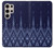 W3950 Textile Thai Blue Pattern Hard Case and Leather Flip Case For Samsung Galaxy S24 Ultra