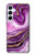 W3896 Purple Marble Gold Streaks Hard Case and Leather Flip Case For Samsung Galaxy A55 5G