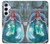 W3911 Cute Little Mermaid Aqua Spa Hard Case and Leather Flip Case For Samsung Galaxy A55 5G
