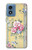 W2229 Vintage Flowers Hard Case and Leather Flip Case For Motorola Moto G Play 4G (2024)