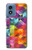 W3477 Abstract Diamond Pattern Hard Case and Leather Flip Case For Motorola Moto G Play 4G (2024)