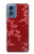 W3817 Red Floral Cherry blossom Pattern Hard Case and Leather Flip Case For Motorola Moto G Play 4G (2024)