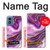 W3896 Purple Marble Gold Streaks Hard Case and Leather Flip Case For Motorola Moto G Play 4G (2024)