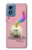 W3923 Cat Bottom Rainbow Tail Hard Case and Leather Flip Case For Motorola Moto G Play 4G (2024)