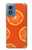 W3946 Seamless Orange Pattern Hard Case and Leather Flip Case For Motorola Moto G Play 4G (2024)