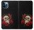 W3753 Dark Gothic Goth Skull Roses Hard Case and Leather Flip Case For iPhone 12 Pro Max