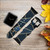 CA0774 Navy Blue Graphic Art Silicone & Leather Smart Watch Band Strap For Apple Watch iWatch
