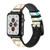 CA0791 Colorful Heart Pattern Silicone & Leather Smart Watch Band Strap For Apple Watch iWatch