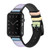 CA0798 Colorful Rainbow Pastel Silicone & Leather Smart Watch Band Strap For Apple Watch iWatch