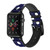 CA0817 Blue Polka Dot Silicone & Leather Smart Watch Band Strap For Apple Watch iWatch