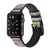 CA0845 Rainbow Gold Marble Silicone & Leather Smart Watch Band Strap For Apple Watch iWatch