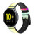 CA0787 Colorful Lemon Silicone & Leather Smart Watch Band Strap For Samsung Galaxy Watch, Gear, Active