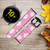 CA0792 Pink Floral Pattern Silicone & Leather Smart Watch Band Strap For Samsung Galaxy Watch, Gear, Active