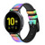 CA0810 Mosaic Censored Silicone & Leather Smart Watch Band Strap For Samsung Galaxy Watch, Gear, Active