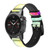 CA0787 Colorful Lemon Silicone & Leather Smart Watch Band Strap For Garmin Smartwatch