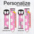 CA0792 Pink Floral Pattern Silicone & Leather Smart Watch Band Strap For Fossil Smartwatch