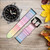 CA0798 Colorful Rainbow Pastel Silicone & Leather Smart Watch Band Strap For Wristwatch Smartwatch