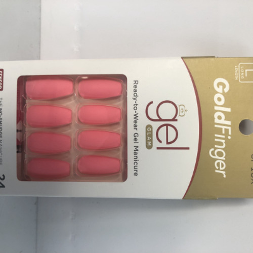 Kiss Goldfingerm Gel Glam Long Pink Glue On Nails GF13X ZO669
