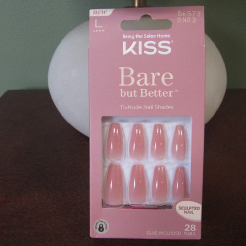 Kiss Bare but Better Glue-on Nails Long TryNude Shades Z01388