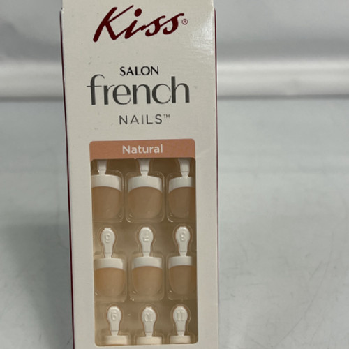 Kiss Real Short Salon French Nails Natural Full Cover Nails Glue on ZAA59