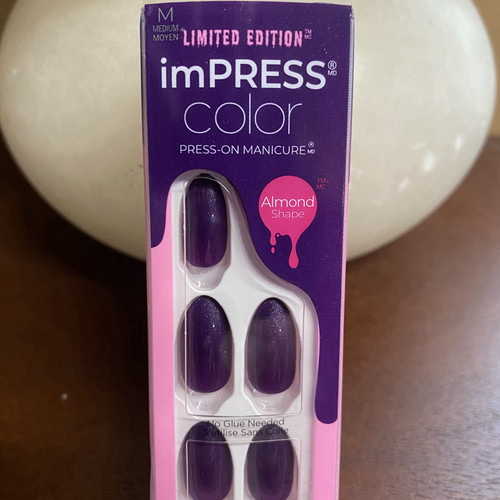 Kiss Impress Color Almond Shape Press-on Medium Length Nails 90521 ZAA74 