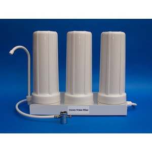 Triple AIO Countertop Ultra Crown Water Filter with Metalgon (UNIT WILL NOT CONNECT TO A PULL OUT FAUCET)