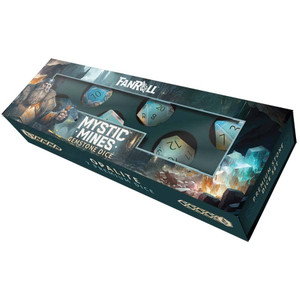 Fanroll: 16mm Mystic Mines Stone Poly Dice Set: Opalite Fanroll: 16mm Mystic Mines Stone Poly Dice Set: Opalite